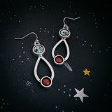 Journey to Mars Earrings - Copper Chrysocolla Earth and Red Jasper Mars