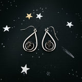 Teardrop Earrings with Raw Meteorite