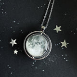 Full Moon Double Sided Fidget Pendant Necklace