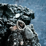 Chunky Teardrop Raw Meteorite Ring in Silver