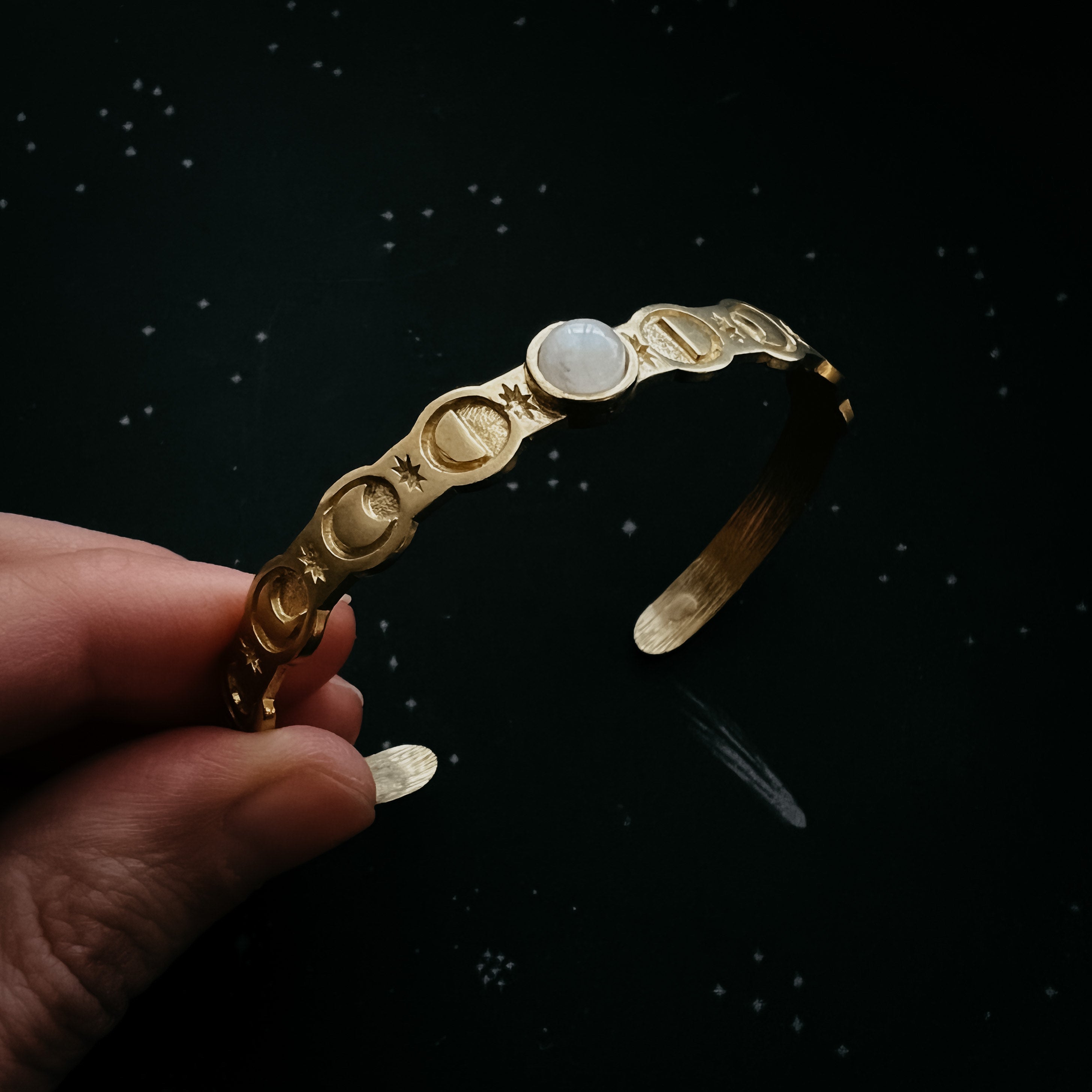 Moon Goddess Bracelet with Rainbow Moonstone