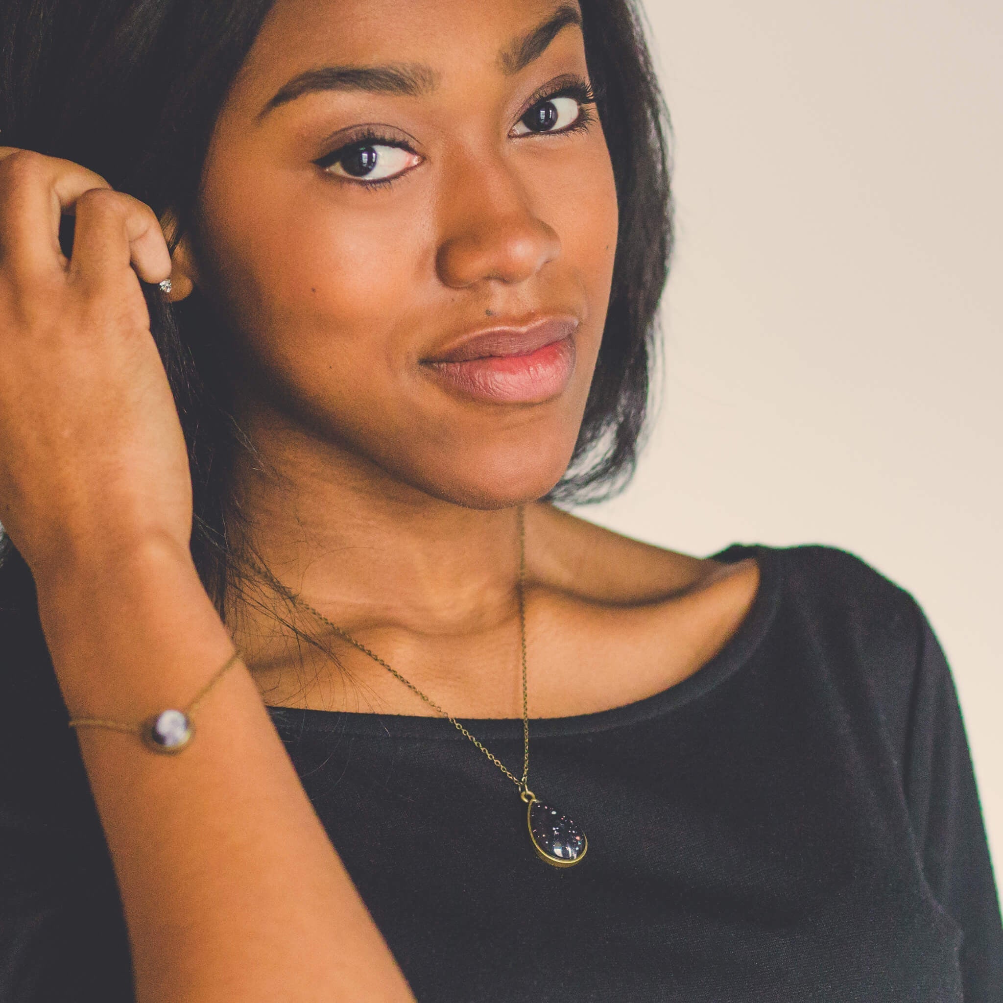 JWST Deep Field Drops in Cosmic Ocean Teardrop Necklace