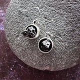 Small Round Raw Meteorite Dangle or Stud Earrings