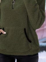 Cozy up in this full-size fleece quarter zip sweatshirt with pockets. Slightly stretchy and available in 11 colors and sizes Small–3XL for easy everyday style.