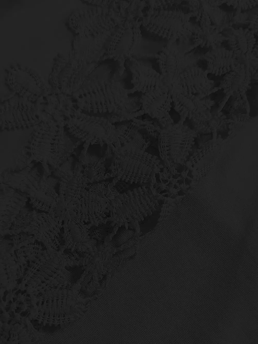 Close-up of a textured black fabric with intricate patterns
