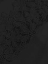 Close-up of a textured black fabric with intricate patterns