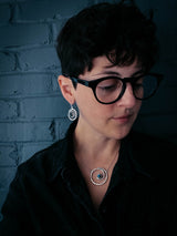 Milky Way Necklace - Spiral Silver Pendant with Labradorite