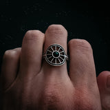 Midnight Sun Ring with Black Opal