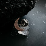 Crescent Moon Wrap Ring with Authentic Meteorite