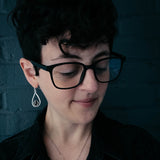 Teardrop Earrings with Raw Meteorite