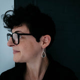 Teardrop Earrings with Raw Meteorite