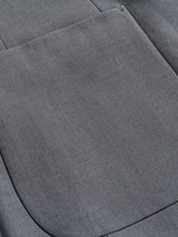 Men's gray lapel collar blazer with button-front closure and tailored fit for business casual, office wear, weddings, and formal occasions.
