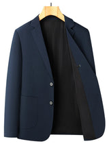 Upgrade your wardrobe with this men's stretch blazer. Perfect for business casual, weddings, church, office wear, and special occasions. Available in Black and Navy.