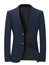 Upgrade your wardrobe with this men's stretch blazer. Perfect for business casual, weddings, church, office wear, and special occasions. Available in Black and Navy.