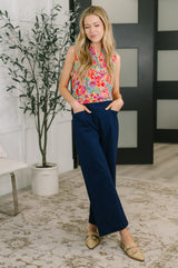 Sea Spray Collared Sleeveless Top in Island Bloom