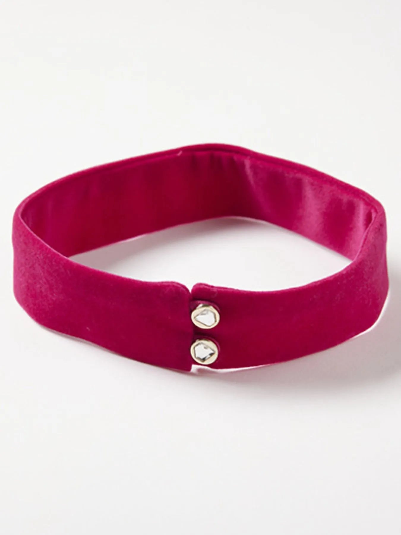 Rose red collar with gold buttons on a white background