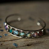 Nebula Rainbow Silver Cuff Bracelet